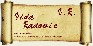 Vida Radović vizit kartica